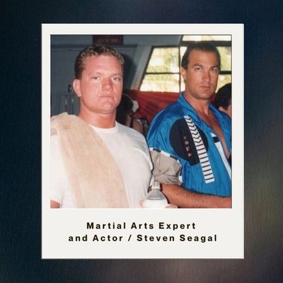 Chris Harris, The Warrior Maker, with actor Steven Seagal